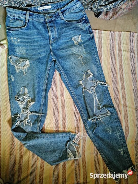 ZARA spodnie dżinsy Ripped jeans boyfriend mom Leszno