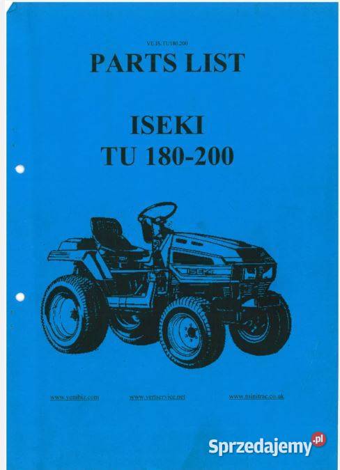 ISEKI TF223 TF243 TU180 TU200 katalog części Kielce