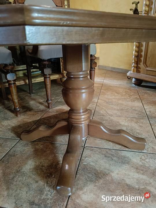 Ława drewniana z blatem wyłożonym kaflami Lipno