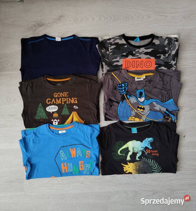 Zestaw 6 bluzek tshirtów 134 z długim rękawem Ustka