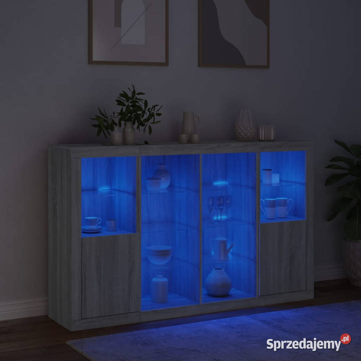 Szafki z oświetleniem LED 3 szary dąb sonoma sprzedam