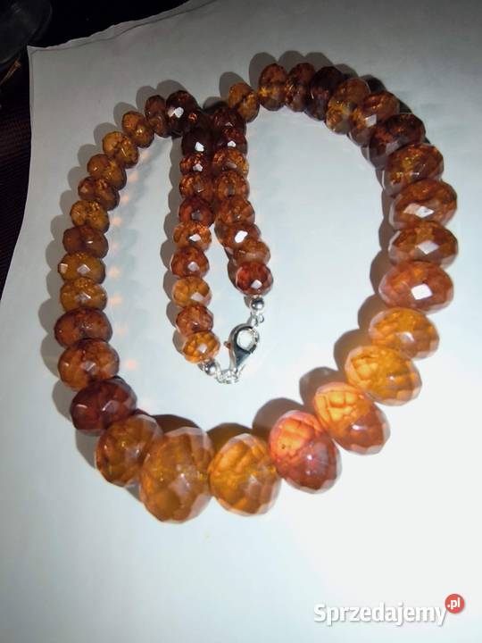 Naszyjnik Bursztyn Fasetowany antyk Białystok