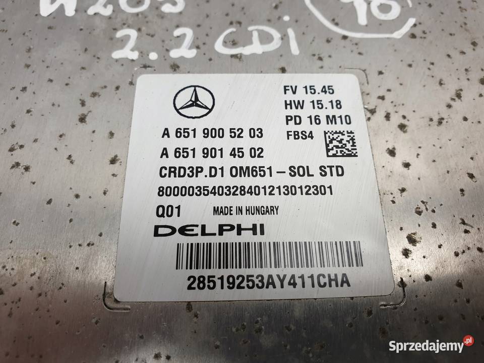 Mercedes A205 W205 22 CDI KOMPUTER SILNIKA moduł Chełm