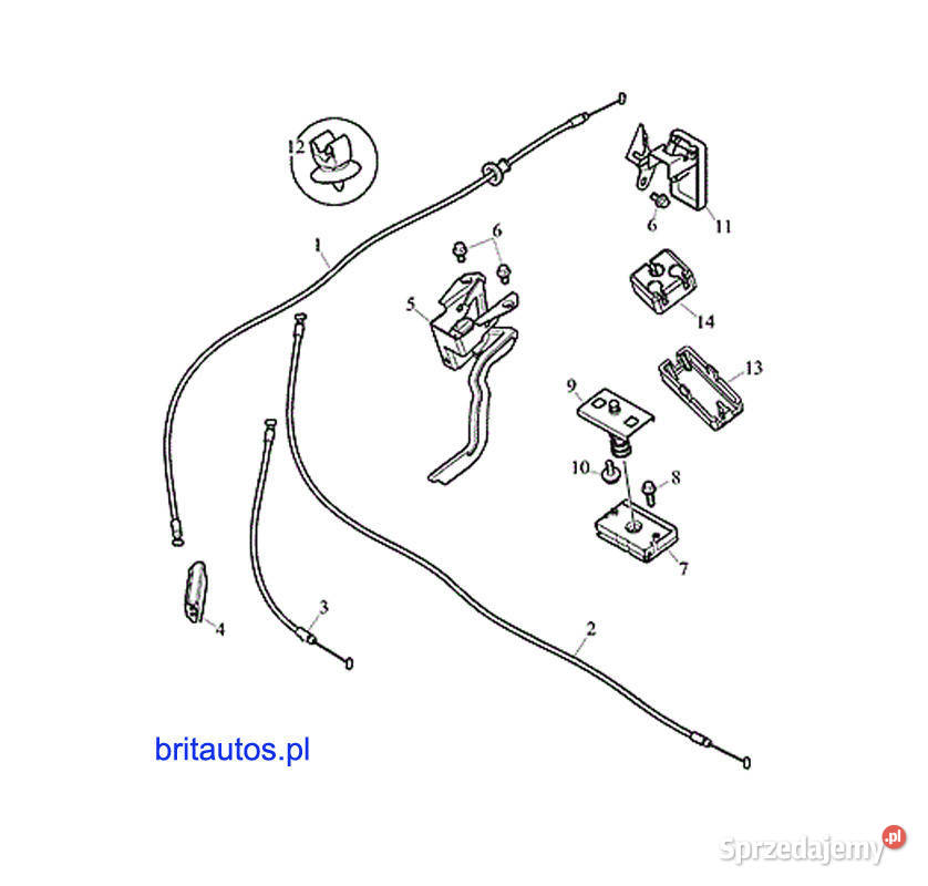 Rover 75 MG ZT UCHWYT ŁĄCZNIKA LINKI MASKI osobowe Motoryzacja Poznań