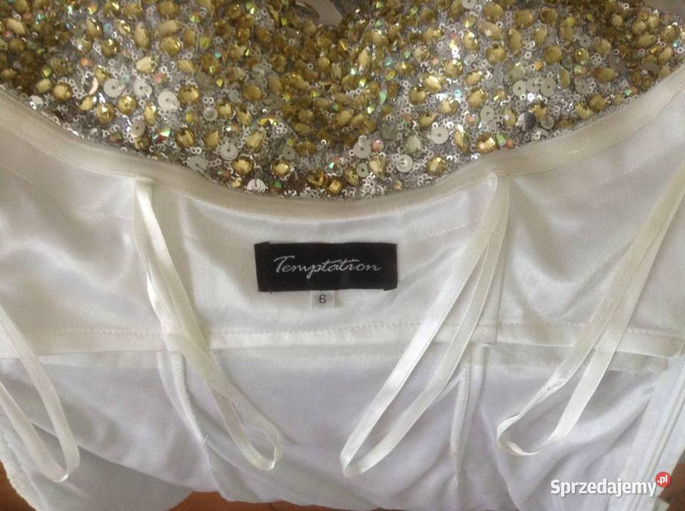 Markowa długa suknia okolicznościowa z cekinów M Opole