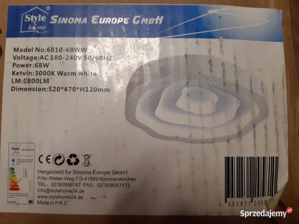 Nowy Plafon Lampa LED 52x47 68 W Warszawa