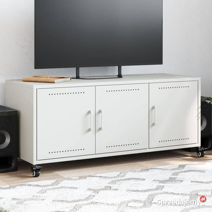 Szafka RTV biała 1005x39x435 stal WM846649