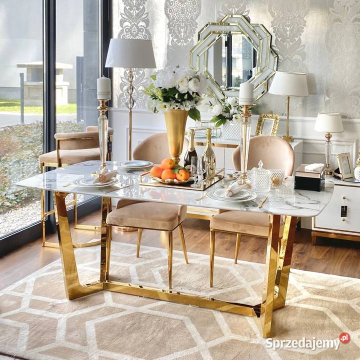 Ekskluzywny Stół Glamour Złoty KENT 220 Warszawa