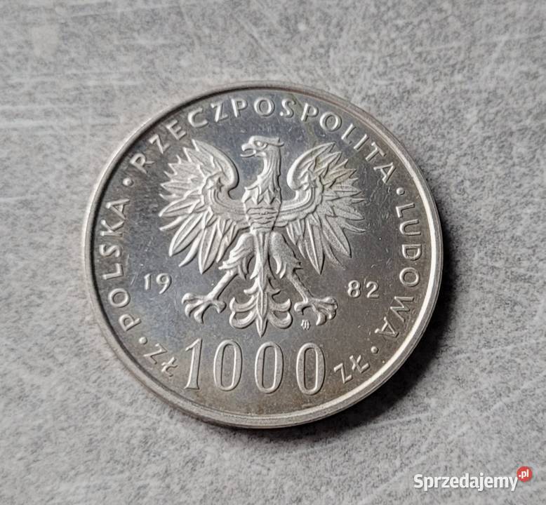 204 POLSKA srebro 1000 Złotych 1982 r Papież łódzkie Wola Kruszyńska