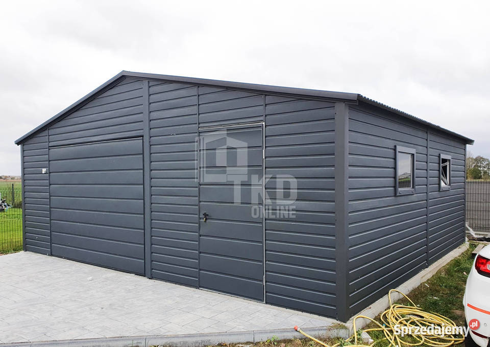 Garaż Blaszany 7x6 Brama drzwi 2x okno Antracyt sprzedam