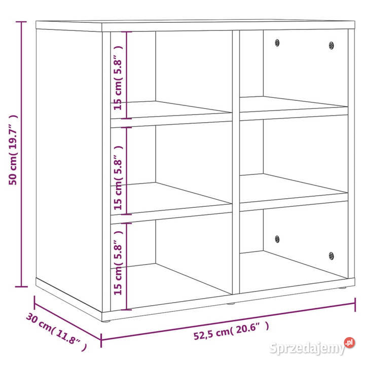 Szafki na buty 2 brązowy dąb 525x30x50 WM820513 mazowieckie