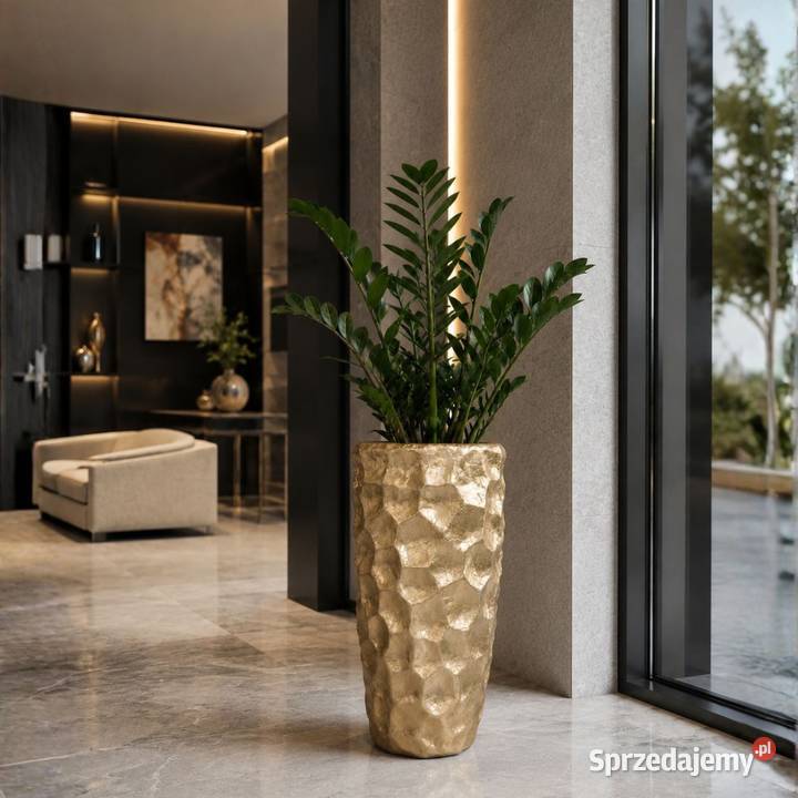Złota donica perłowa muszelkowa Glamour Premium Golkowice