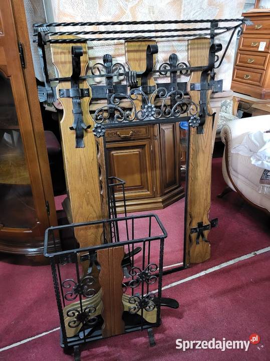 ładna stara garderoba dębowa z wieszakami antyk Sypniewo