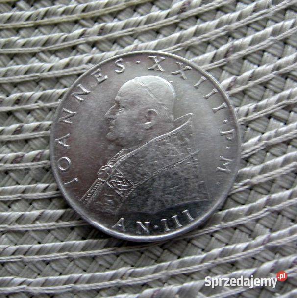Watykan 100 Lirów 1961r Papież Jan XXIII Ładna Kalisz