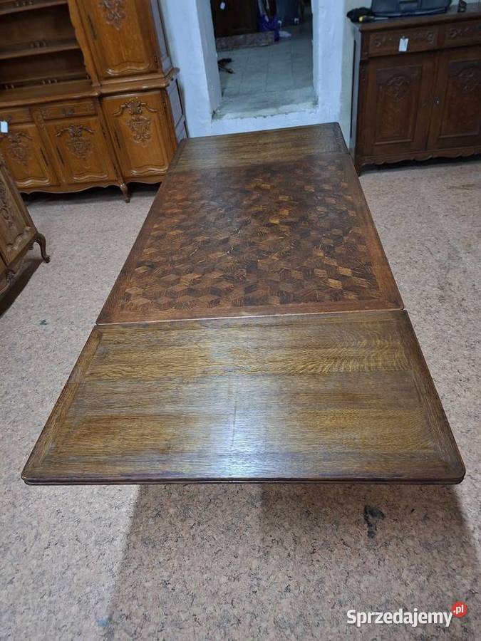 Ładny rozkładany stół ludwikowski ciemny Nowy Sącz sprzedam
