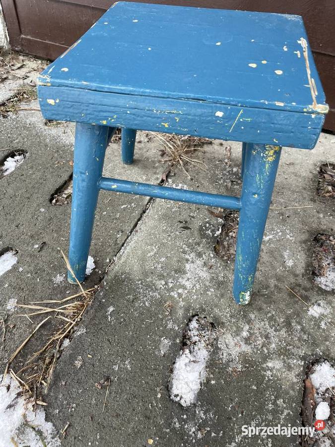 stary drewniany taboret mały Pozostałe pomorskie Pruszcz Gdański