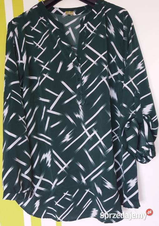 LXL4648 Bluzka tunika nowa zieleń biel biały Gliwice