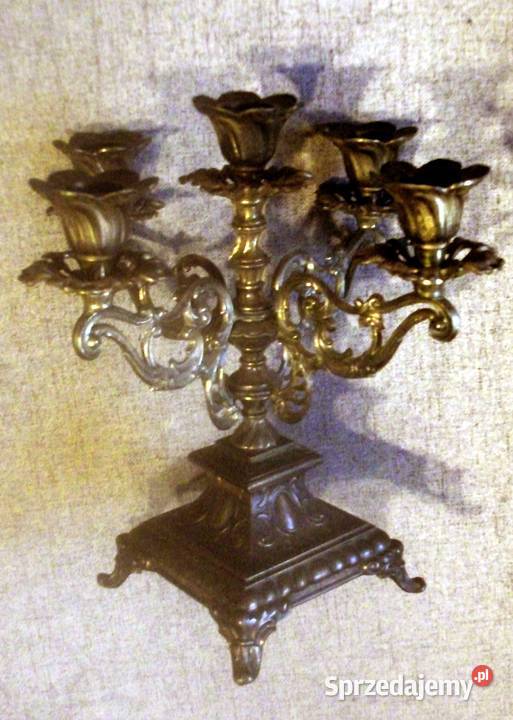 ŚwiecznikKandelabr 5 ramienny mosiężny Ciasna
