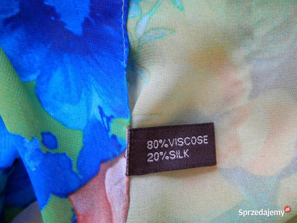 Szalik Jedwabny w Kwiaty Jedwab Wiskoza Piękna Moda i Styl podlaskie Łomża