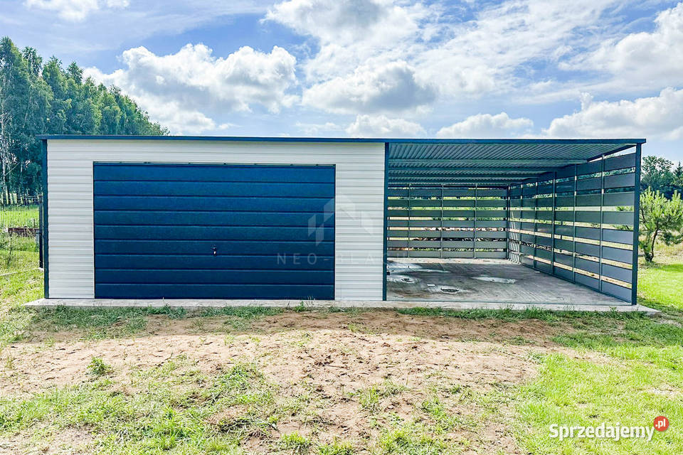 Garaż Blaszany 45x6m Wiata 4m Brama Uchylna