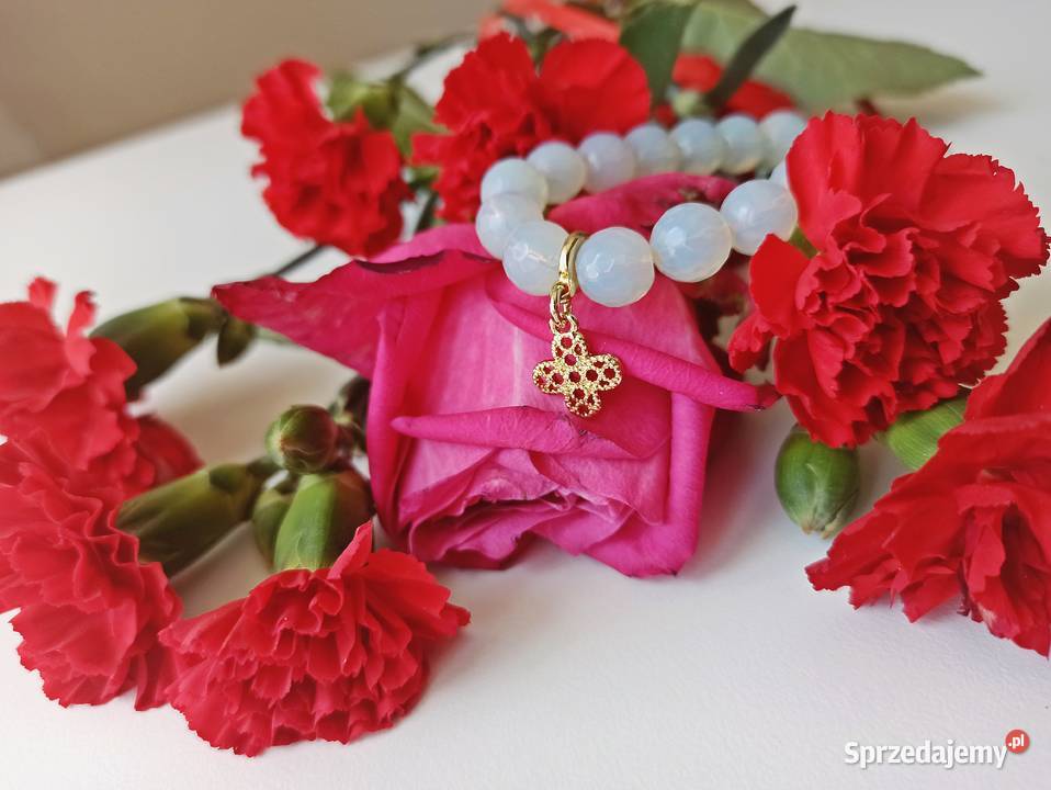 Bransolety opal mleczny skórka ekologiczna Warszawa sprzedam