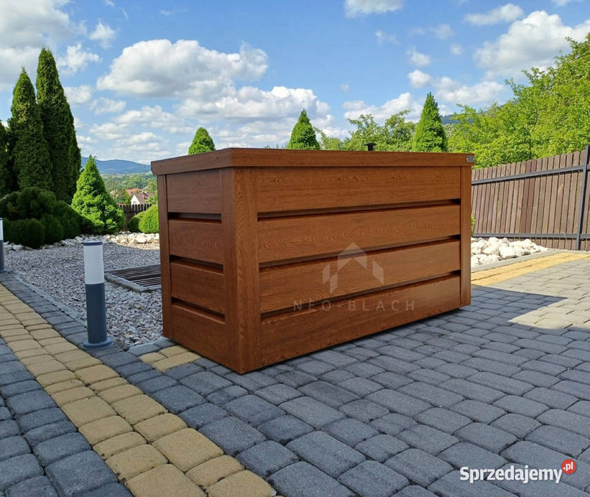 Skrzynia ogrodowa metalowa kufer 150x60x70 złoty Sanok