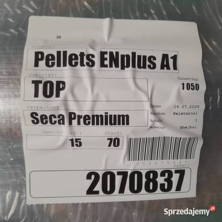 Pellet Biomac Top Seca Premium Top ENplus A1 Dom i Ogród