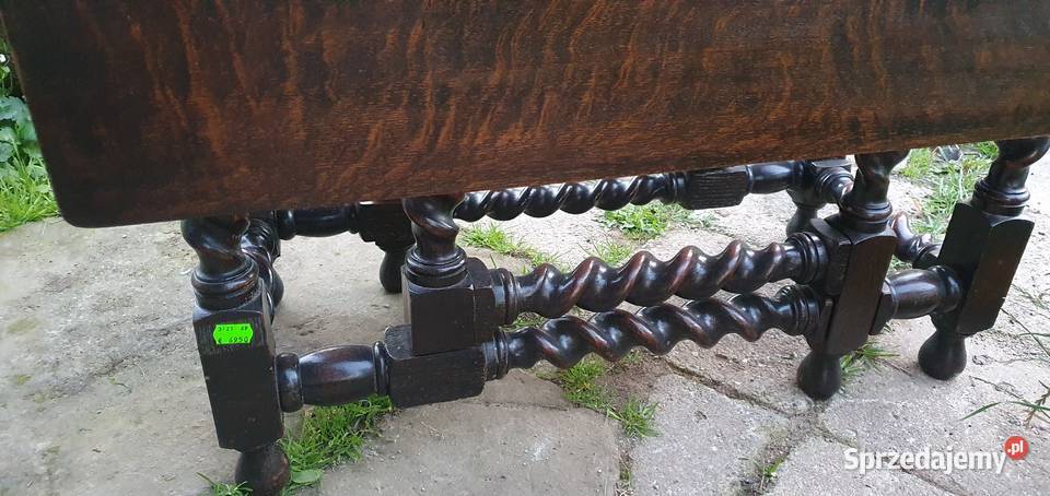 Rozkładany stół styl vintage barley twist lite dolnośląskie Wleń
