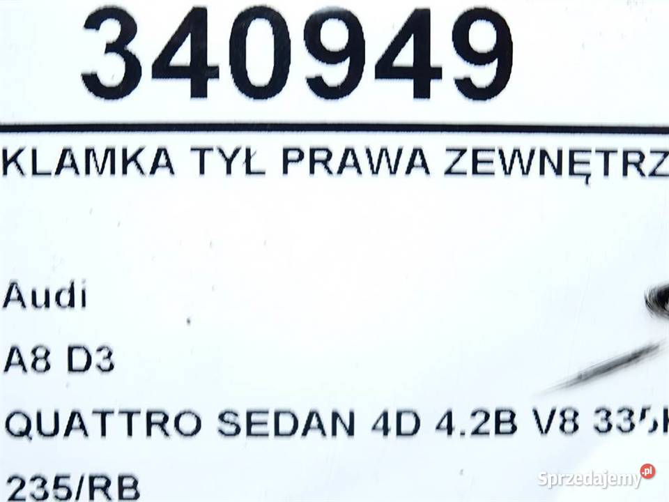 KLAMKA TYŁ PRAWA ZEWNĘTRZNA AUDI A8 D3