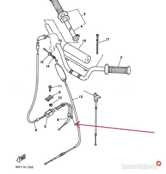 Linka gazu PW80 Yamaha 21W2631201 oryginał