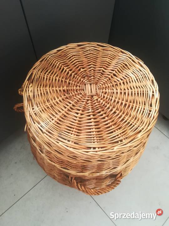 Kosz wiklinowy z pokrywą duży Kąty Wrocławskie