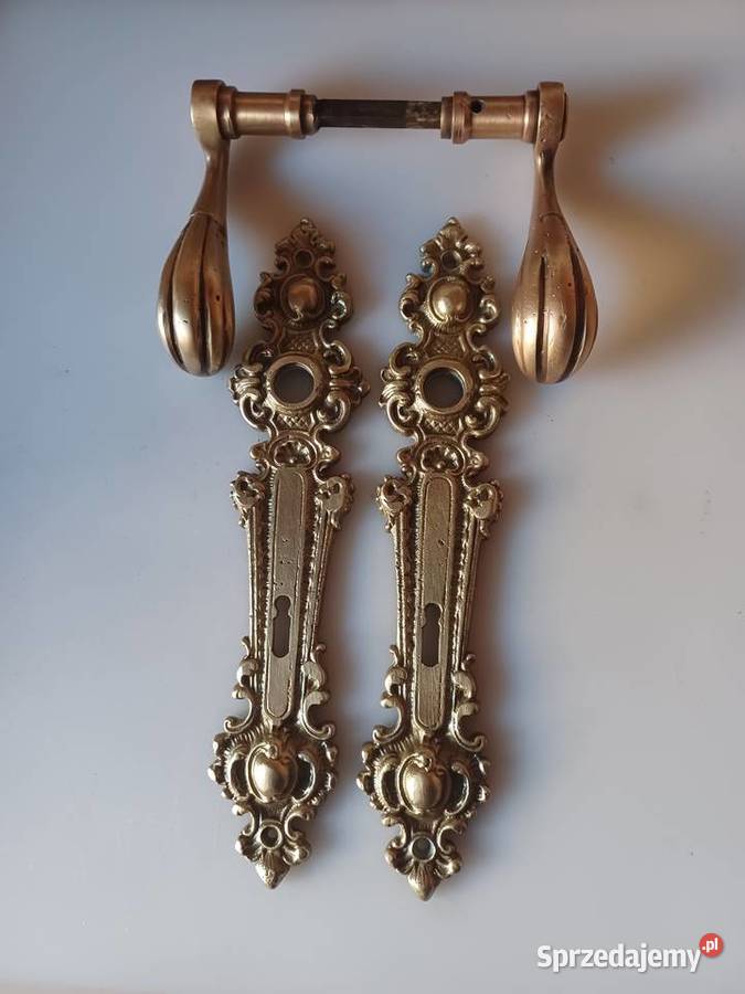 Mosiężne pałacowe klamki i szyldy wielkopolskie Poznań