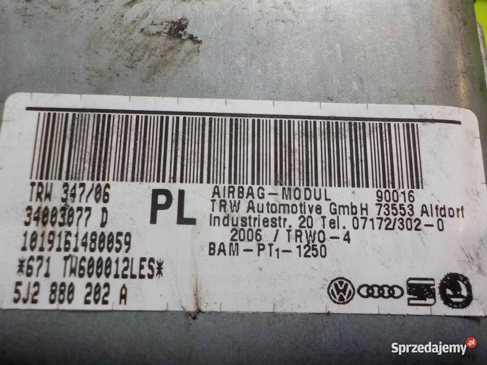 SKODA ROOMSTER 07r AIRBAG poduszka pasazera Suków