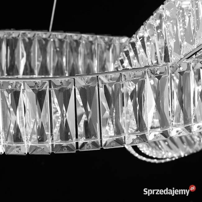 Żyrandol kryształowy nowoczesny srebrny glamour Lampy wiszące sprzedam
