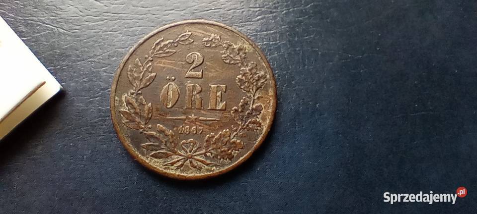 Stare monety 2 ore 1867 Szwecja Numizmatyka Lesko