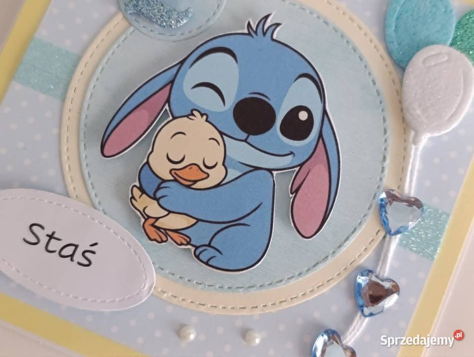 Kartka na urodziny roczek Stitch z Łódź
