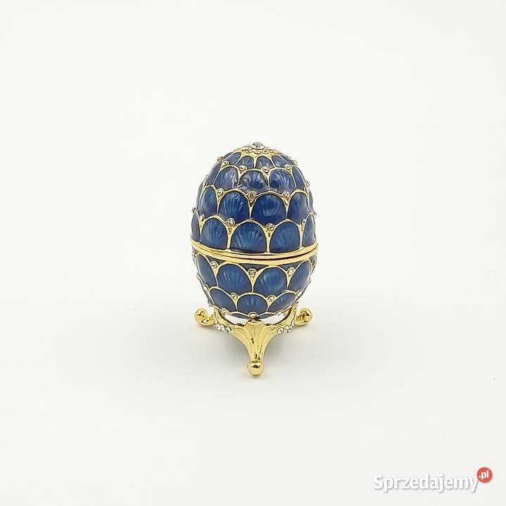 Jajko jajo faberge pojemniki szkatułka niebieski Zawiercie