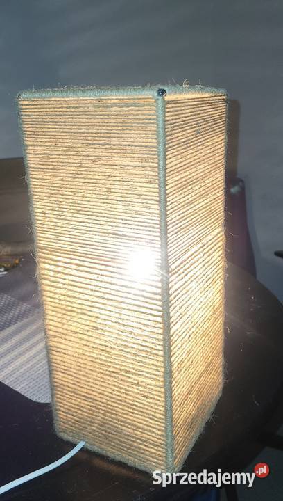 Ręcznie robiona lampa z juty naturalne światło Zakliczyn sprzedam