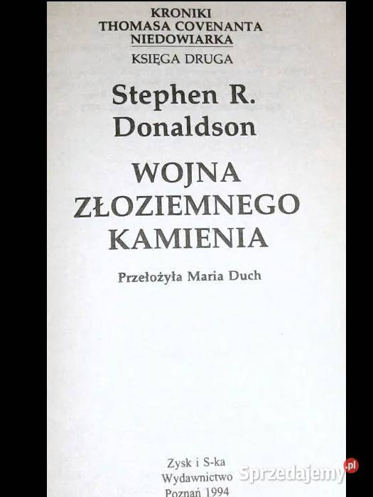 Wojna Złoziemnego Kamienia Stephen R Donaldson