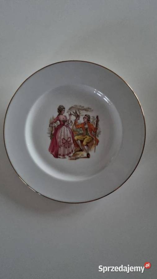 Talerz Dekoracyjny Porcelana Limoges Scenka