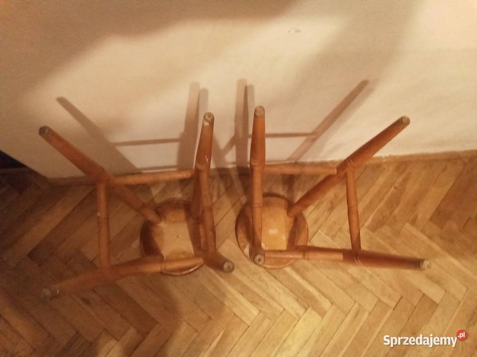 Hokery drewniane PRL komplet Warszawa