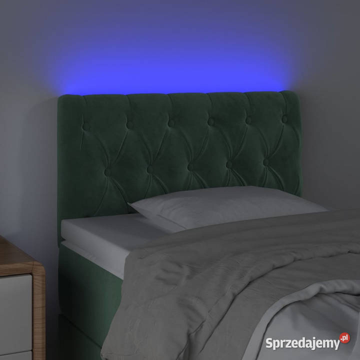 Zagłówek do łóżka z LED ciemnozielony 80x7x7888 Warszawa