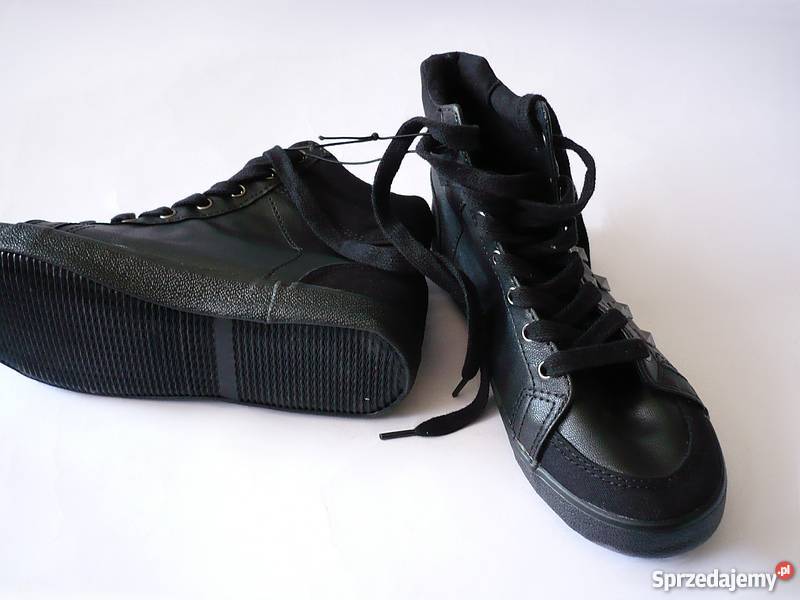 Czarne trampki ćwieki dżety cekiny hm 36 Toruń
