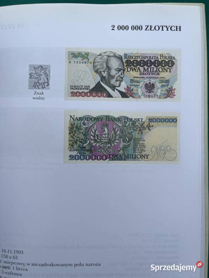 Tadeusz Wodzyński Banknoty polskie typy i Łowicz