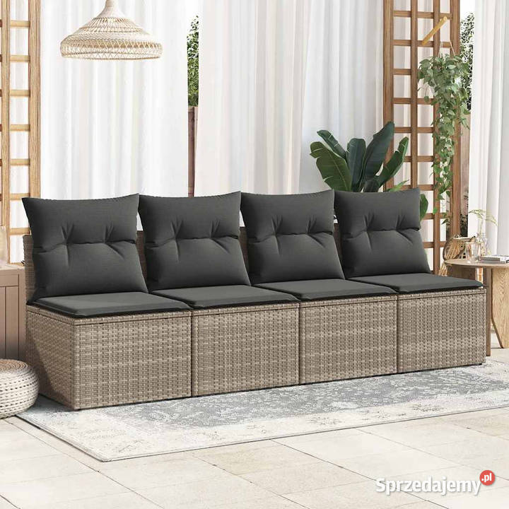 4cz sofa ogrodowa z poduszkami szary rattan PE i Warszawa
