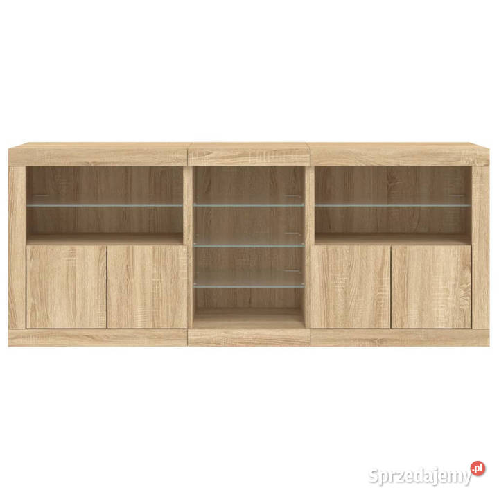 Szafka z oświetleniem LED dąb sonoma 162x37x67
