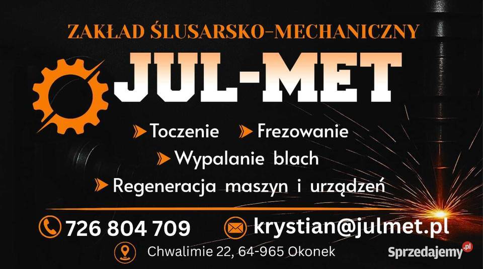 Toczenie spawanie frezowanie regeneracja maszyn Okonek