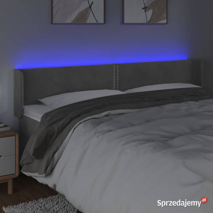 Zagłówek do łóżka z LED jasnoszary 203x16x7888 Warszawa