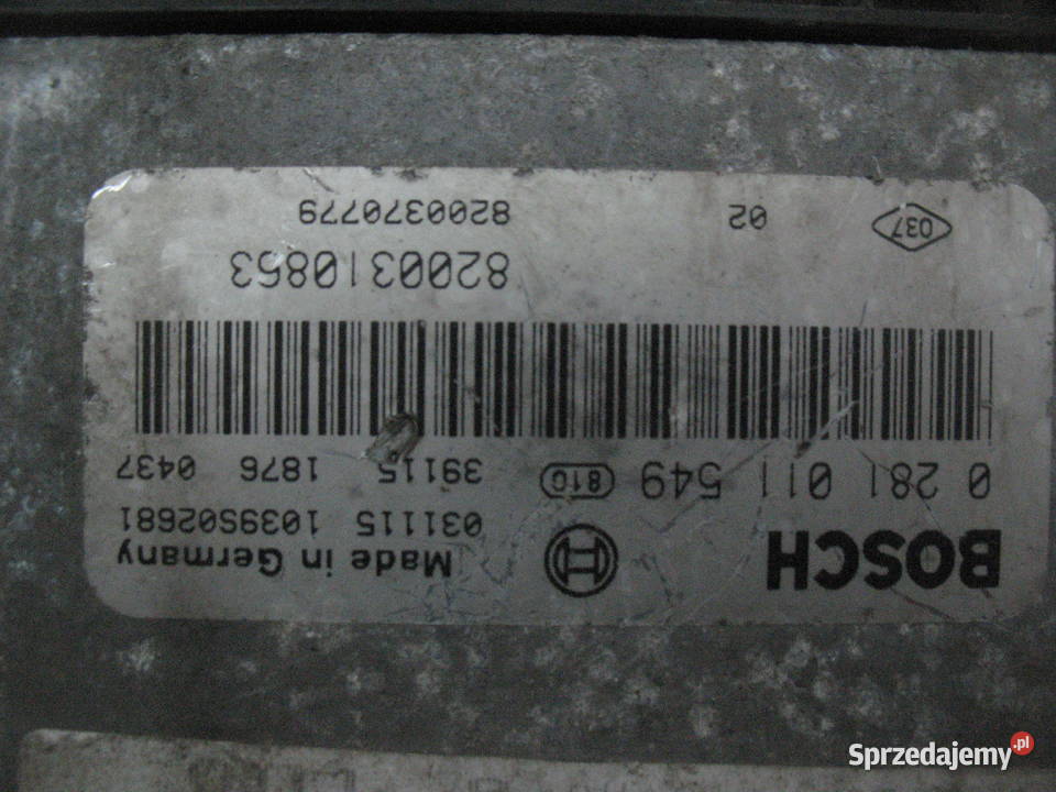komputer zestaw startowy renault scenik II 19dci