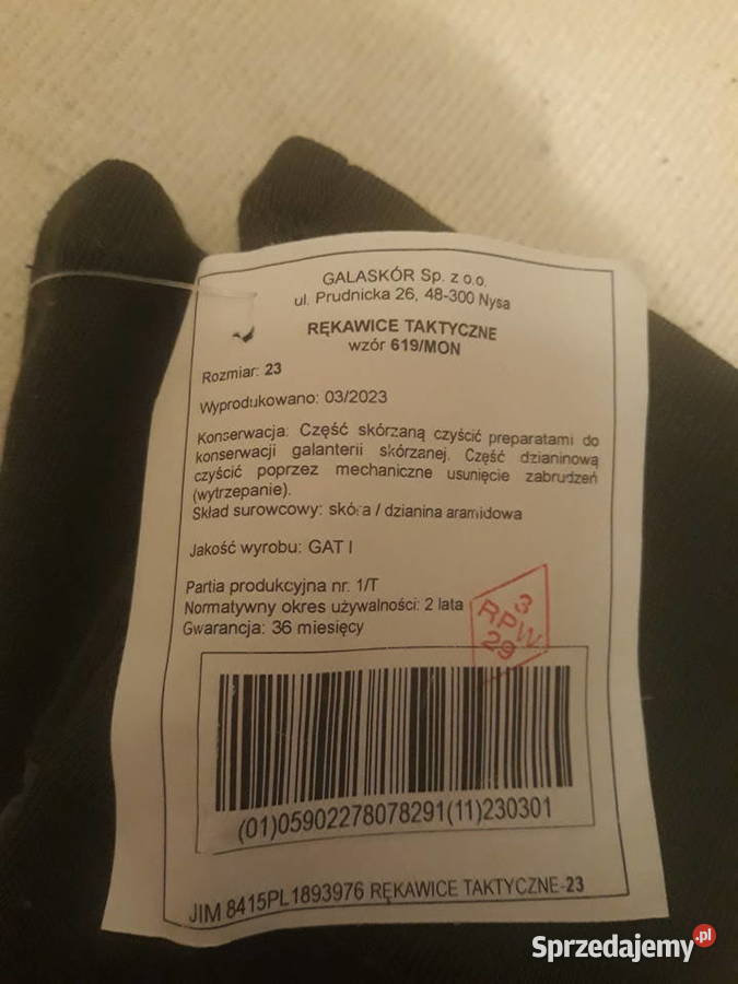 Rękawice wojskowe taktycznostrzeleckie Gala skór Uniseks mazowieckie Warszawa